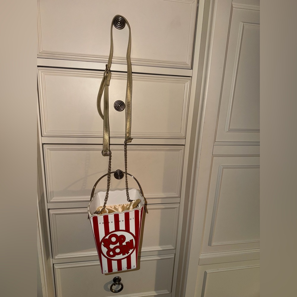 Red and White Popcorn Bucket Bag